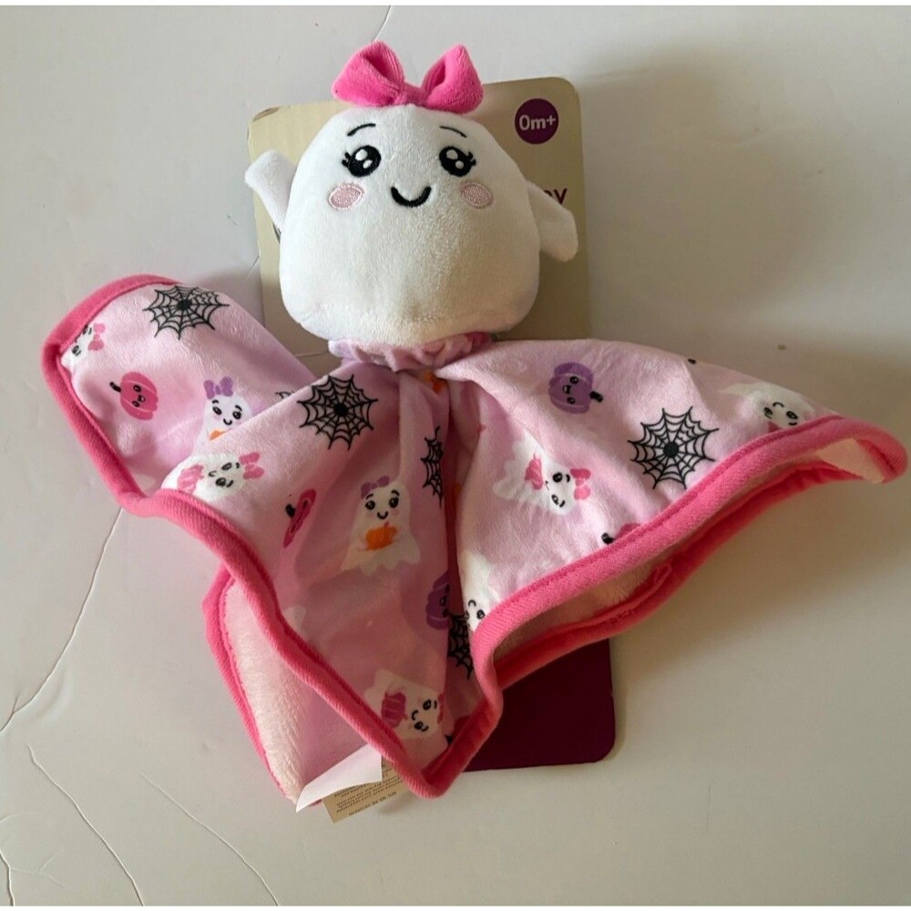 Parent's Choice Soft Baby Lovey - 12 in x 12 in - Pink Ghost Halloween Theme NEW